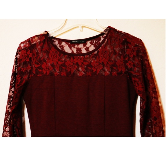 Red Floral Embroidered Strapless Dress - Picture 2 of 2